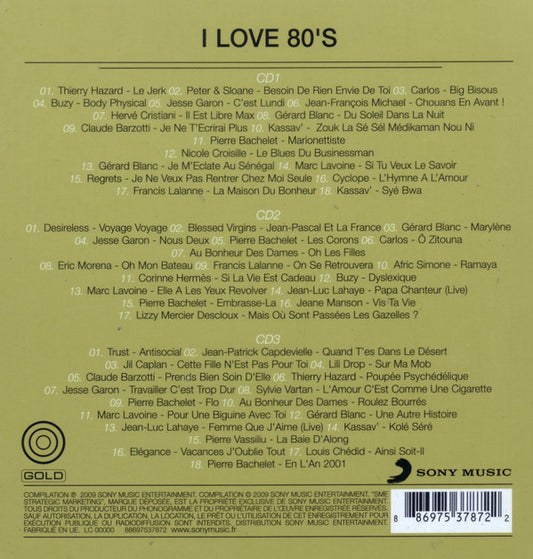 Various : I Love 80's - Variétés Françaises (Box, Met + 3xCD, Comp)