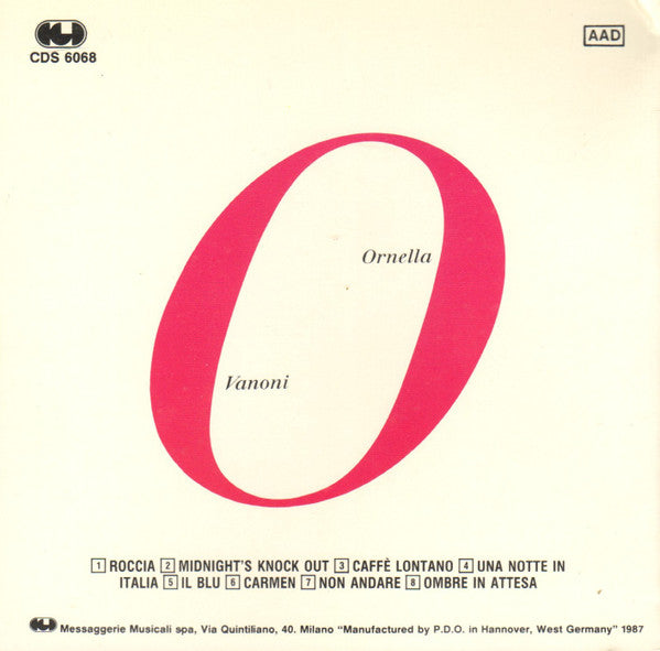 Ornella Vanoni : O (CD, Album)