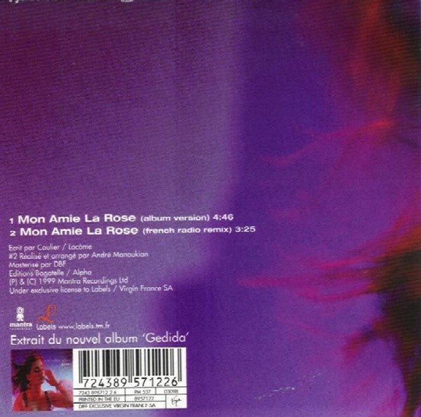 Natacha Atlas : Mon Amie La Rose (CD, Single)