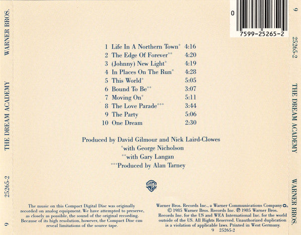 The Dream Academy : The Dream Academy (CD, Album)