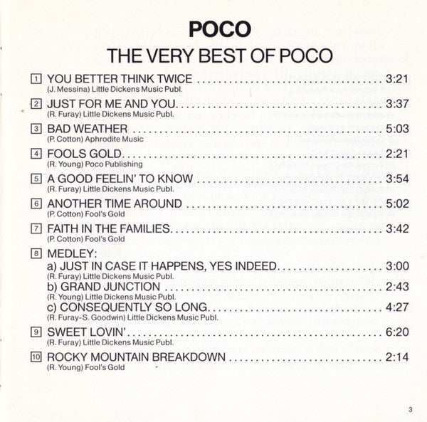 Poco (3) : The Very Best Of Poco (CD, Comp)