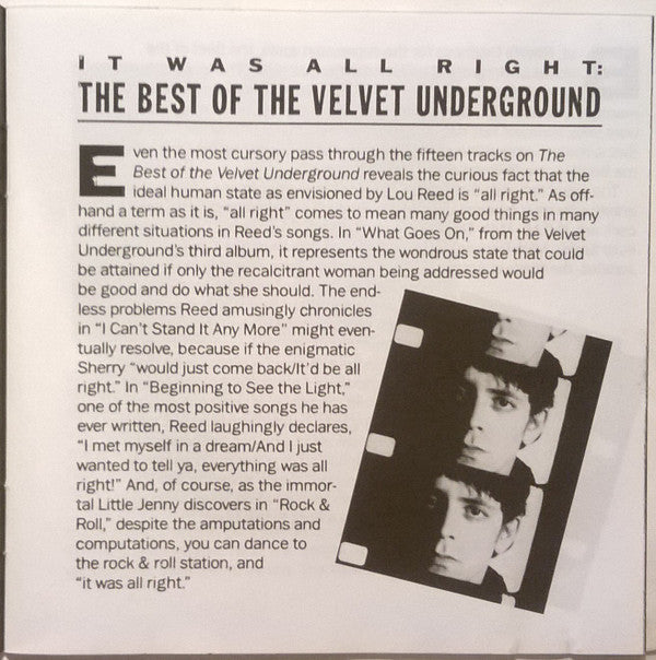 The Velvet Underground : The Best Of The Velvet Underground (Words And Music Of Lou Reed) (CD, Comp, RE)