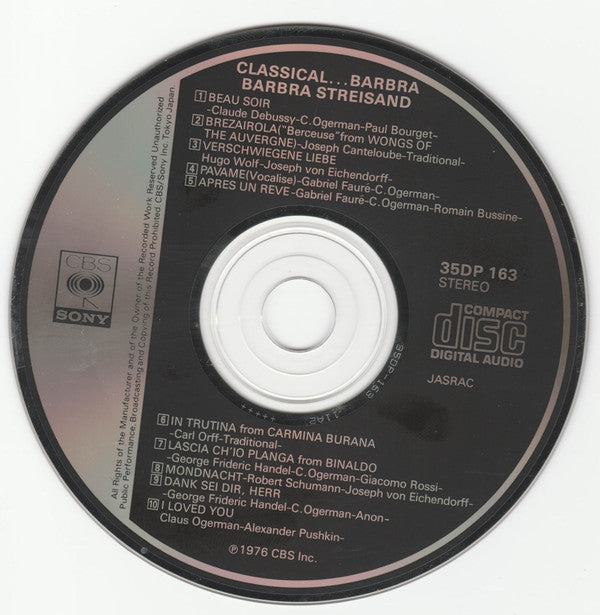 Barbra Streisand : Classical Barbra (CD, Album, RE)