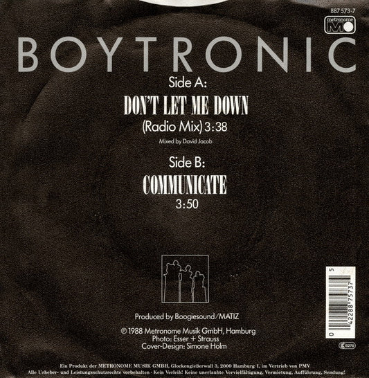 Boytronic : Don't Let Me Down (7", Single)
