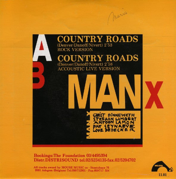 Man X : Country Roads (7", Single)