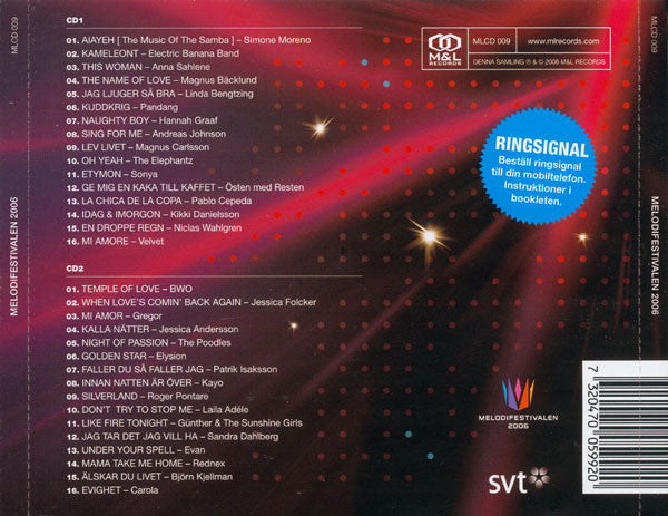 Various : Melodifestivalen 2006 (2xCD, Comp)