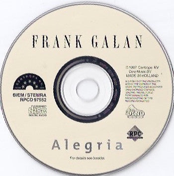 Frank Galan : Alegria (CD, Album)