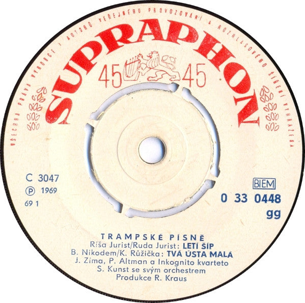 Sláva Kunst Orchestra : Trampské Písně (7", EP, Mono)
