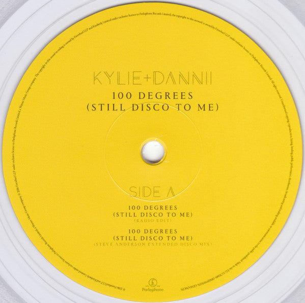 Kylie Minogue + Dannii Minogue : 100 Degrees (Still Disco To Me) (12", Single, Cle)