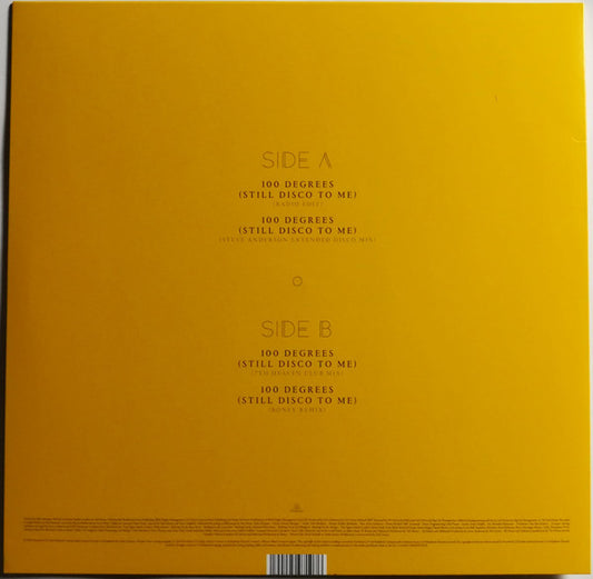 Kylie Minogue + Dannii Minogue : 100 Degrees (Still Disco To Me) (12", Single, Cle)