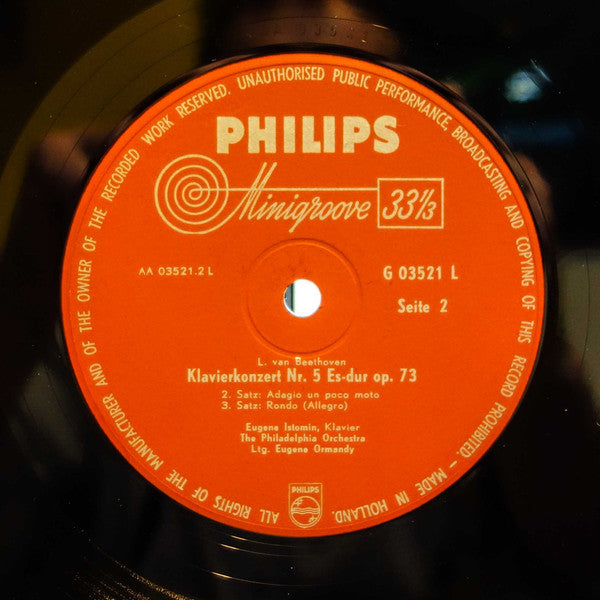 Ludwig van Beethoven, Eugene Istomin, The Philadelphia Orchestra, Eugene Ormandy : Klavierkonzert Nr. 5 (LP, Album, Mono)