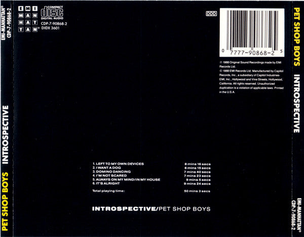 Pet Shop Boys : Introspective (CD, Album)