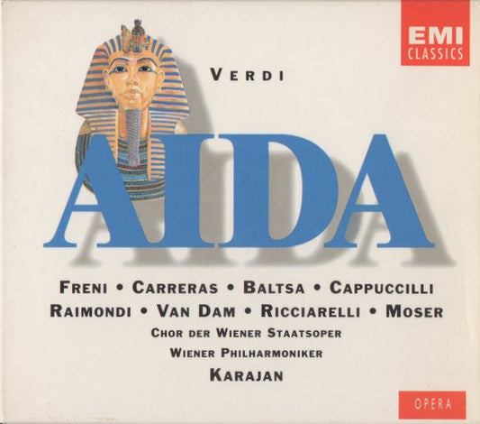 Giuseppe Verdi, Mirella Freni, José Carreras, Agnes Baltsa, Piero Cappuccilli, Ruggero Raimondi, José van Dam, Katia Ricciarelli, Thomas Moser, Wiener Staatsopernchor, Wiener Philharmoniker, Herbert Von Karajan : Aida (3xCD, Album, RE, RM)