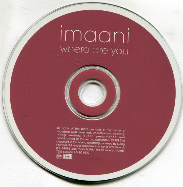 Imaani : Where Are You (CD, Single, Car)