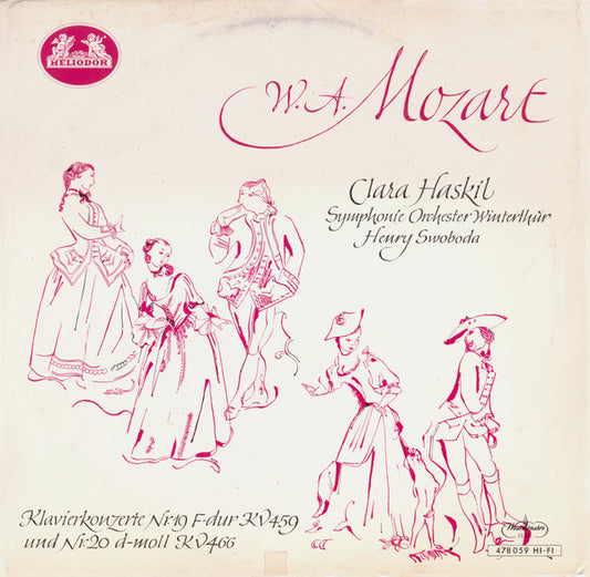 Wolfgang Amadeus Mozart - Winterthur Symphony Orchestra, Henry Swoboda, Clara Haskil : Klavierkonzerte Nr.19, F-Dur, KV 459 - Nr 20, D-Moll, KV 466 (LP, Mono, RE)