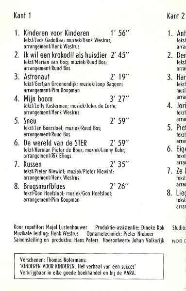 Kinderen voor Kinderen : Kinderen Voor Kinderen 9 (Cass, Album)