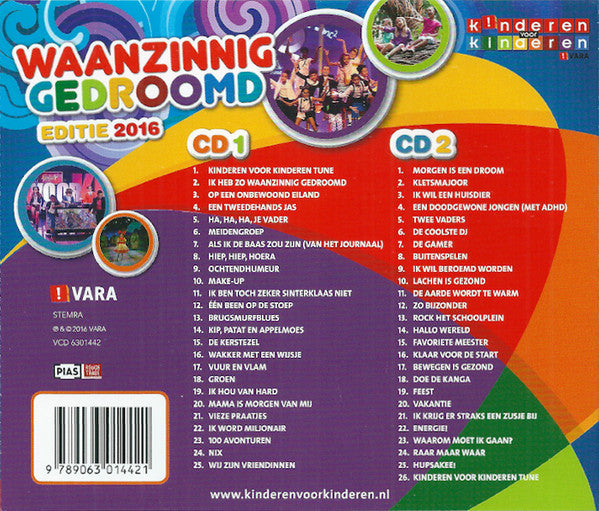 Kinderen voor Kinderen : Waanzinnig Gedroomd (Editie 2016) - De Allergrootste Hits Van Kinderen Voor Kinderen (2xCD, Comp)