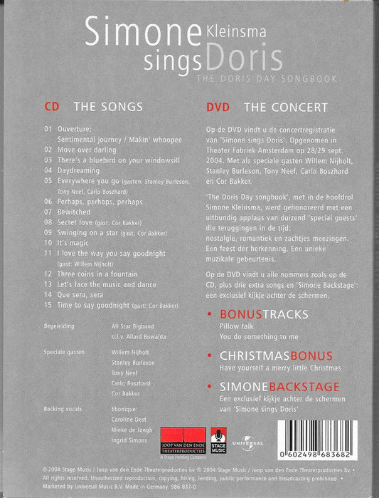 Simone Kleinsma : Simone Kleinsma Sings Doris (CD + DVD-V)