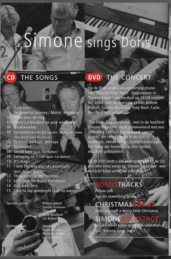 Simone Kleinsma : Simone Kleinsma Sings Doris (CD + DVD-V)