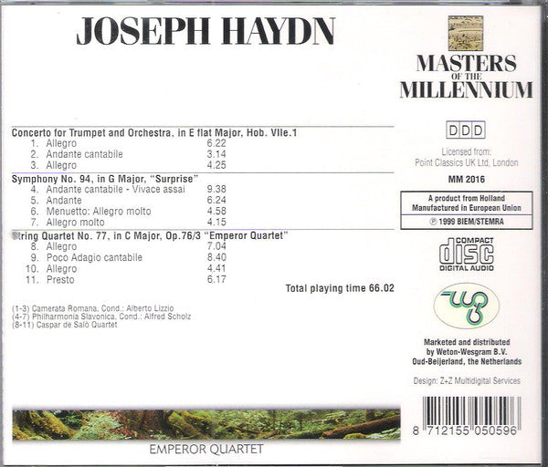 Joseph Haydn : Emperor Quartet (CD, Comp)