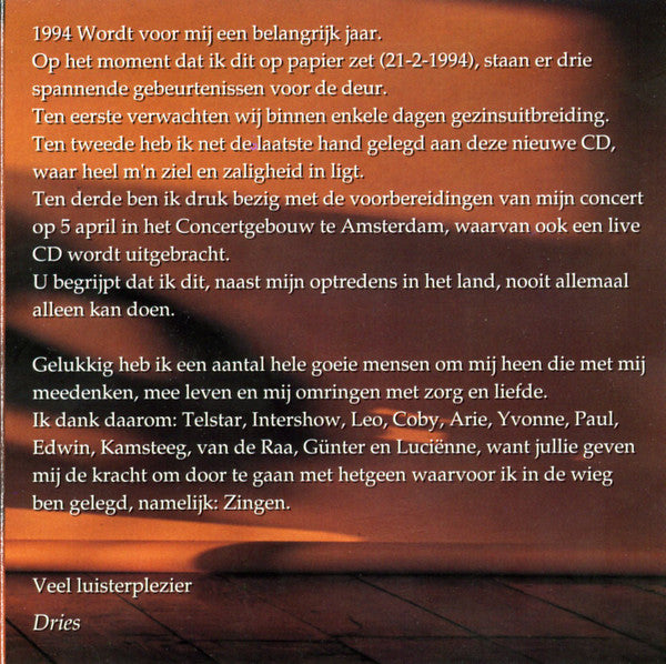 Dries Roelvink : Door Jou Ga Ik Leven (CD, Album)