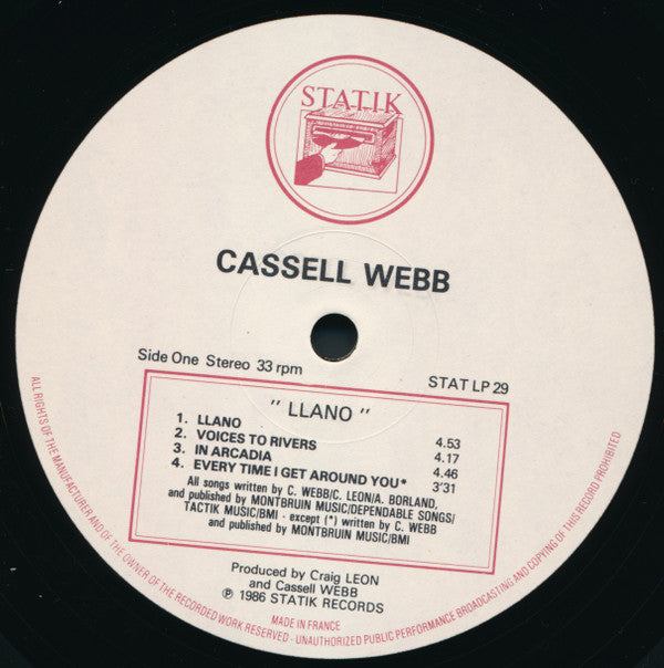 Cassell Webb : Llano (LP, Album)
