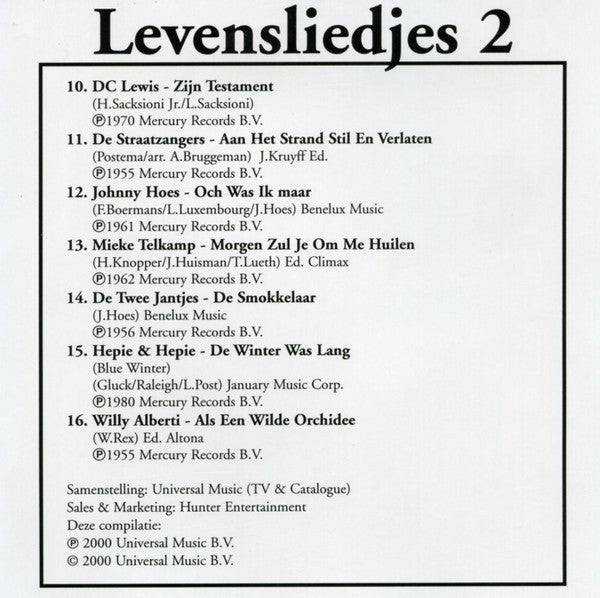 Various : De 16 Mooiste Levensliedjes 2 (CD, Comp)