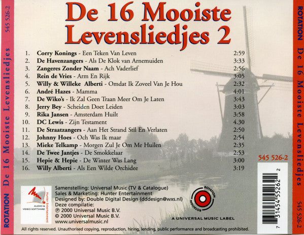 Various : De 16 Mooiste Levensliedjes 2 (CD, Comp)