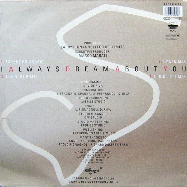 Ivana Spagna : I Always Dream About You (12", Maxi)