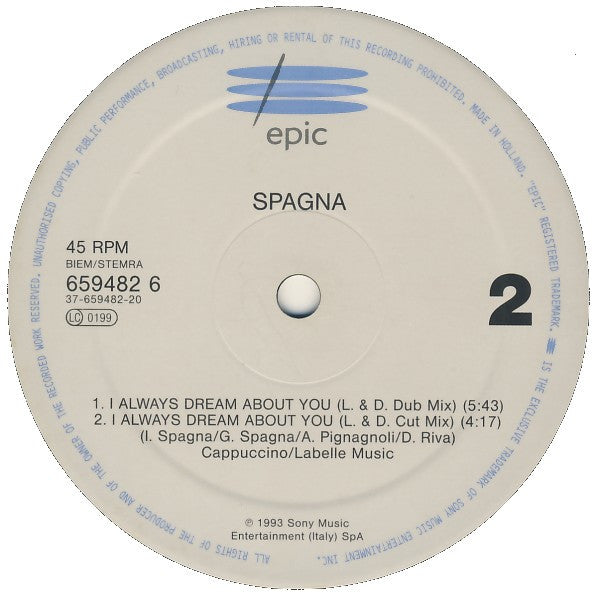 Ivana Spagna : I Always Dream About You (12", Maxi)