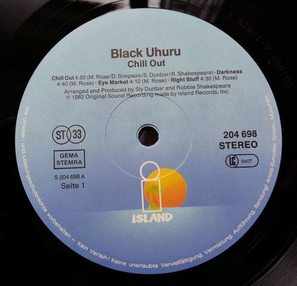 Black Uhuru : Chill Out (LP, Album)