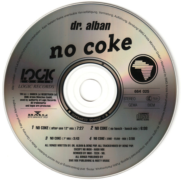 Dr. Alban : No Coke (The Twelve Inch Remixes) (CD, Maxi)