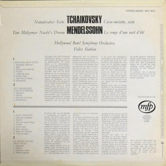 The Hollywood Bowl Symphony Orchestra, Felix Slatkin : Tchaikovsky: Nutcracker Suite, Mendelssohn: A Midsummer Night's Dream (LP)
