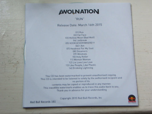 Awolnation : Run (CDr, Album, Copy Prot., Num, Promo)