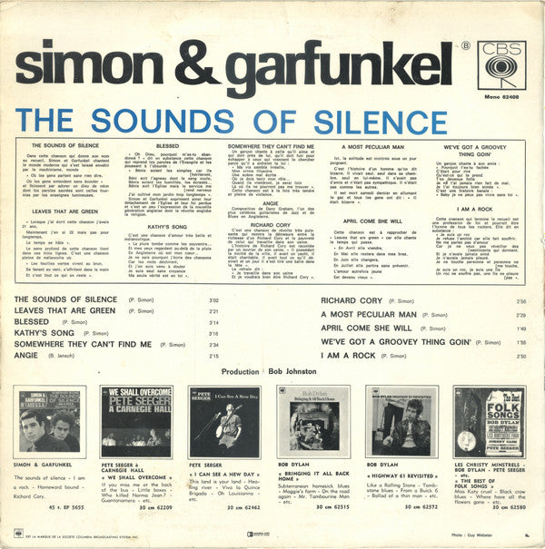 Simon & Garfunkel : Sounds Of Silence (LP, Album, Mono, RP)