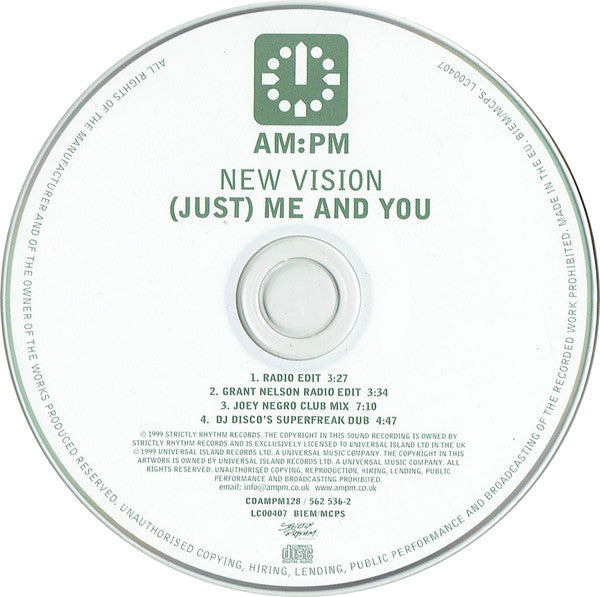 New Vision : (Just) Me And You (CD, Single, PMD)