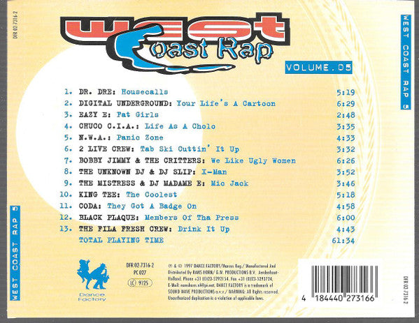 Various : West Coast Rap Volume 05 (CD, Comp)