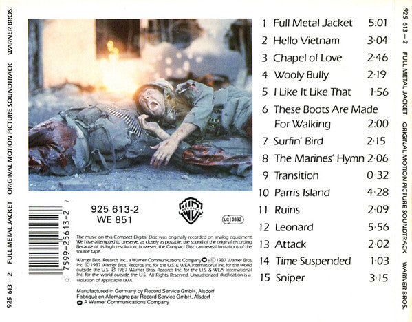 Various : Stanley Kubrick's Full Metal Jacket (Original Motion Picture Soundtrack) (CD, Comp)