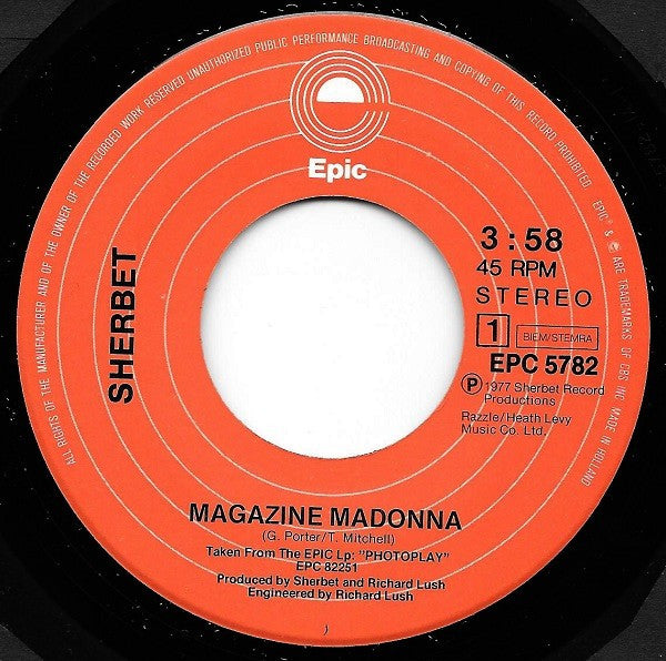 Sherbet : Magazine Madonna (7", Single)