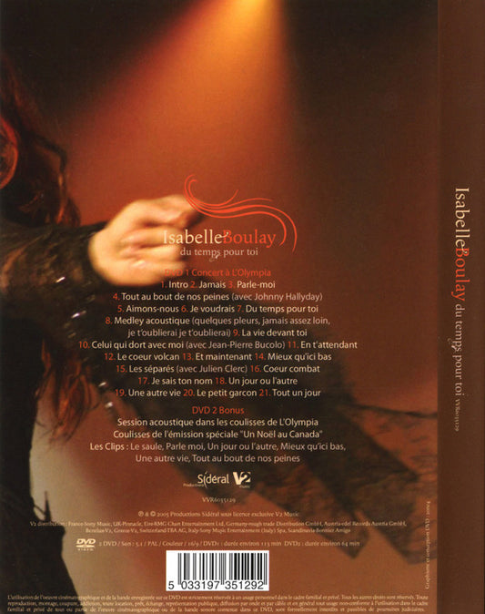 Isabelle Boulay : Du Temps Pour Toi (2xDVD-V, PAL)