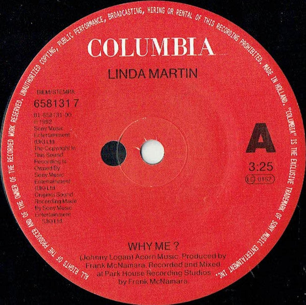 Linda Martin : Why Me? (7", Single)
