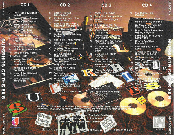Various : Superhits Of The 80's (4xCD, Comp)