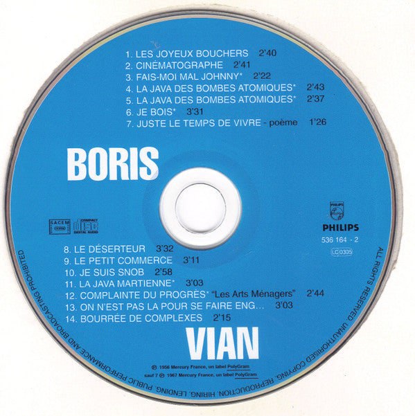 Boris Vian : Boris Vian (CD, Album, RE, Dig)