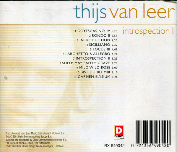 Thijs van Leer : Introspection II (CD, Album, RE)
