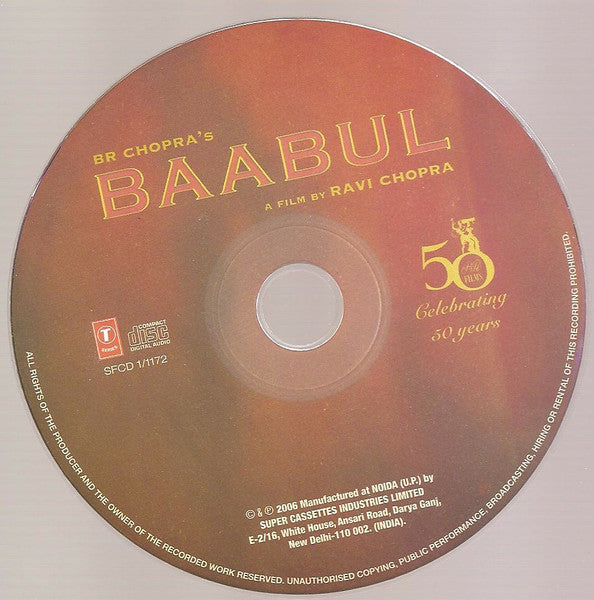 Aadesh Shrivastava, Sameer : Baabul (CD)