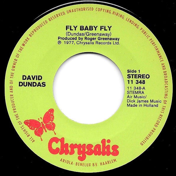 David Dundas : Fly Baby Fly (7", Single)