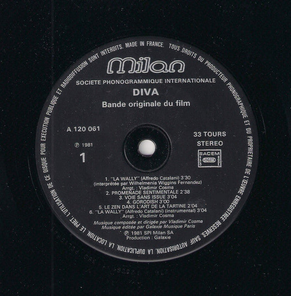 Vladimir Cosma : Diva (Bande Originale Du Film) (LP, Album)