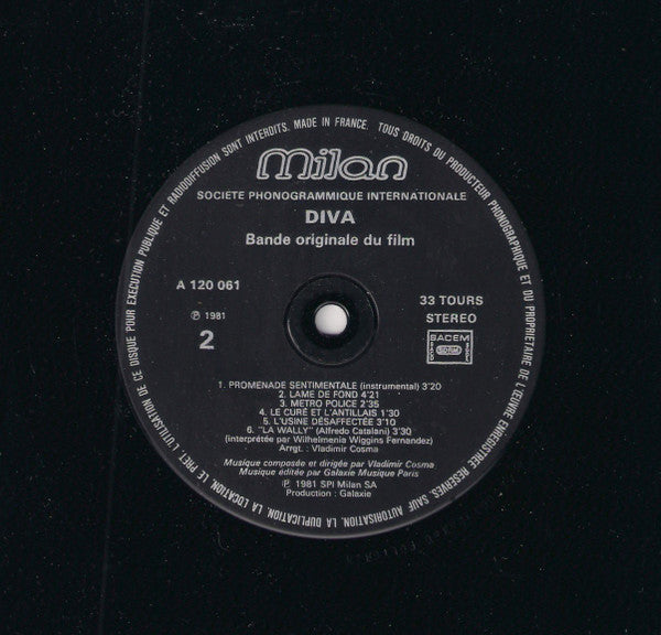 Vladimir Cosma : Diva (Bande Originale Du Film) (LP, Album)