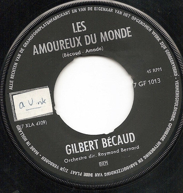 Gilbert Bécaud : Il Faut Marcher (7", Single, Mono)
