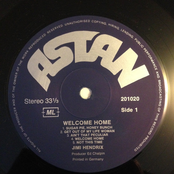 Jimi Hendrix : Welcome Home (LP, Album)
